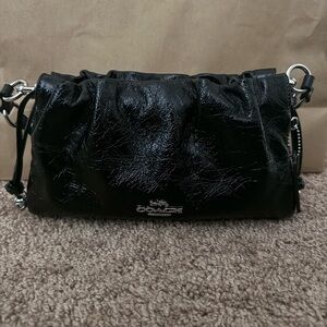 Coach Shiny Black Leather Clutch